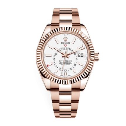 Rolex Sky Dweller Rose Gold White Dial 326935 Replica 1