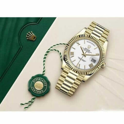 Rolex Day Date Ii Collection Gold White Roman Dial 218 1