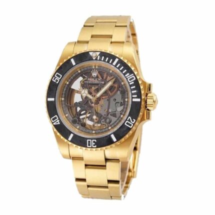 Rolex Oyster Perpetual Skeleton Dial Steel Gold 114200 1