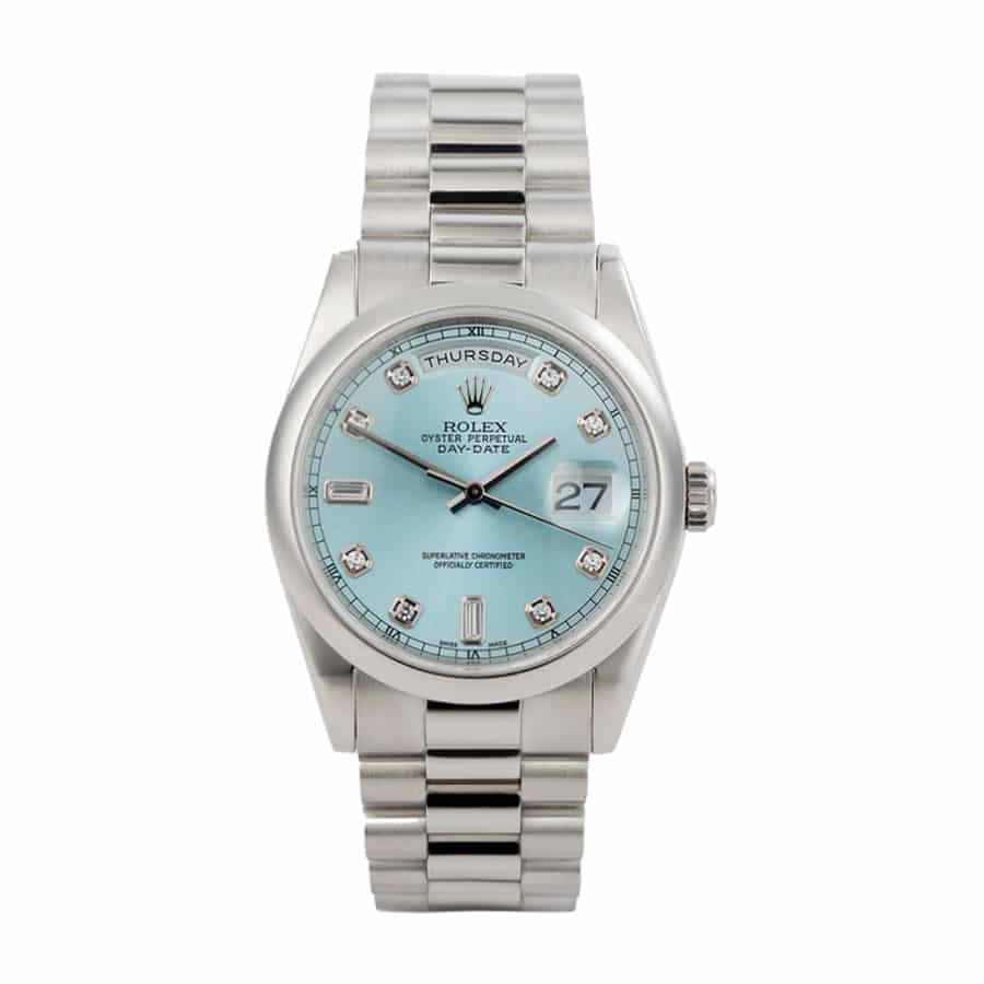 Rolex Day Date Ii 218206 V6 Stainless Steel Blue Dial Replica 1