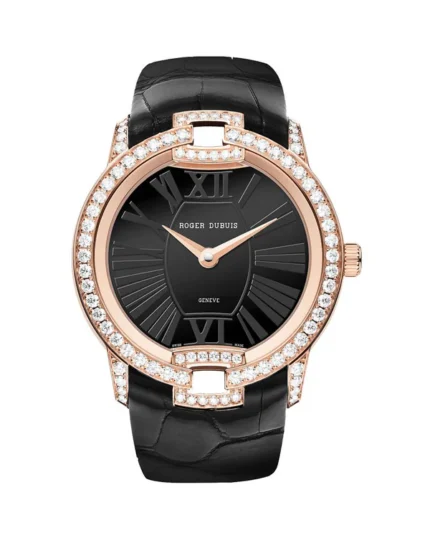 Roger Dubuis Velvet 36mm Rose Gold Black Leather Strap
