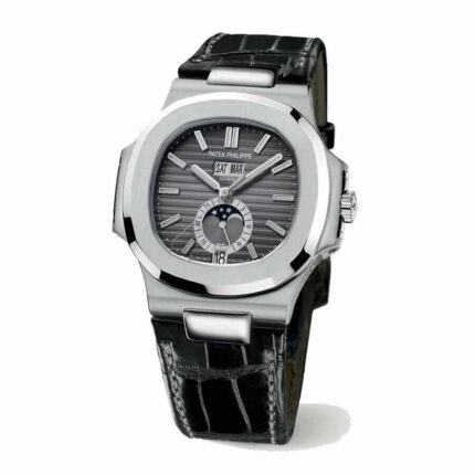 Patek Philippe Nautilus Grey Leather Left 1