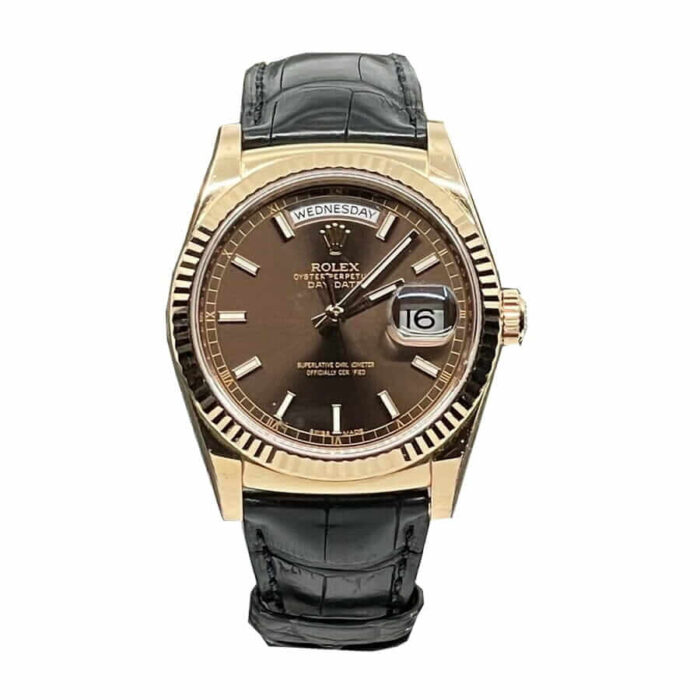 Rolex-Day-Date-118-139-Brown-Dial-black-Leather-1-1 Rolex Day Date 118 139 Brown Dial Black Leather 1 1