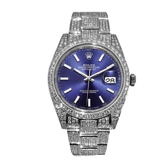 rolex-datejust-white-gold-blue-dial-iced-out-126300-replica-2 Rolex Datejust White Gold Blue Dial Iced Out 126300 Replica 2