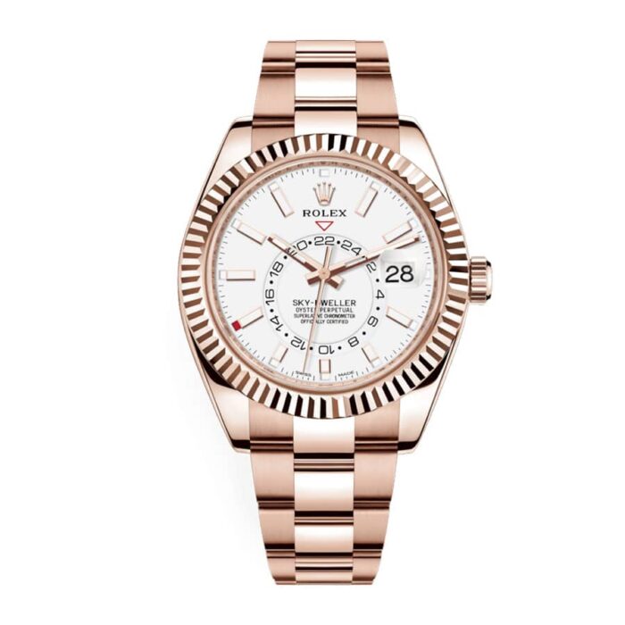 rolex-sky-dweller-rose-gold-white-dial-326935-replica-1 Rolex Sky Dweller Rose Gold White Dial 326935 Replica 1