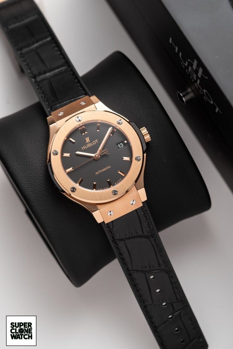 Dong Ho Hublot Classic Fusion King Gold Black Replica 11 Nha May JJF 38mm 4 768x1152 1
