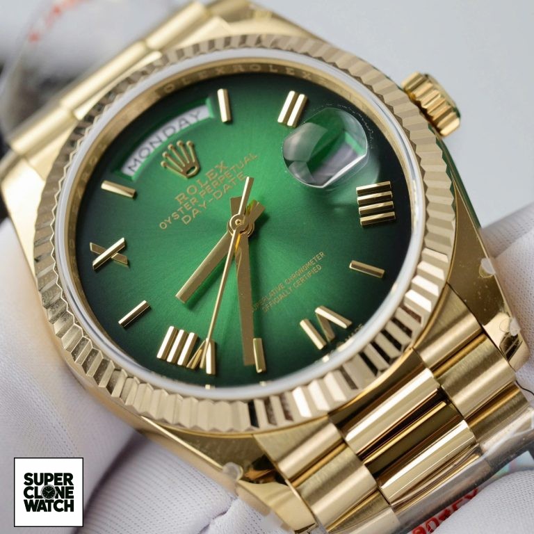 Dong Ho Rolex Day Date 128238 Rep 11 Mau Xanh La Ombre Trong Luong 158gram Nha May QF 36mm 5 768x768 1
