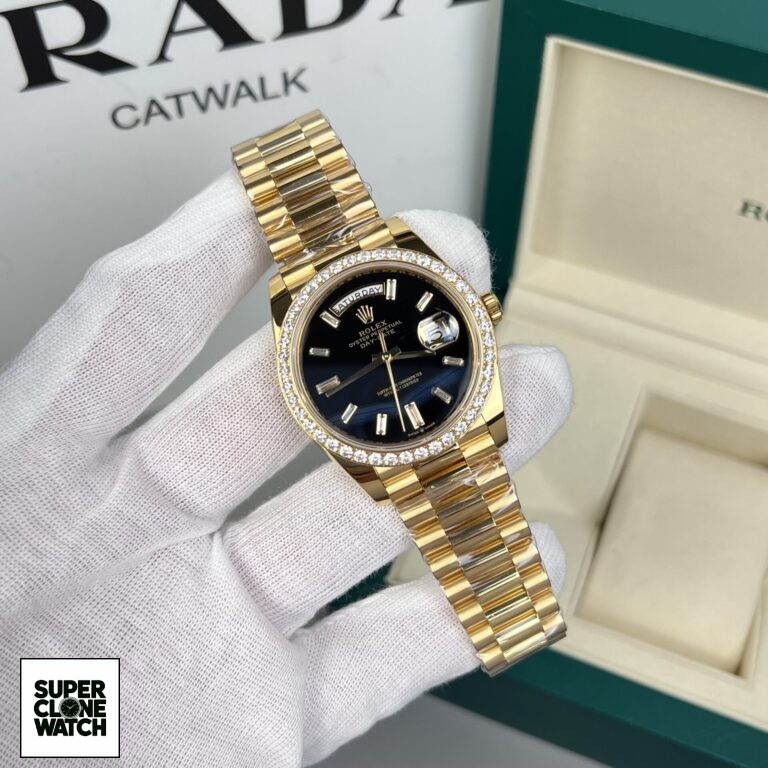 Dong Ho Rolex Day Date Boc Vang 18K Mat So Den GM V2 5 768x768 1