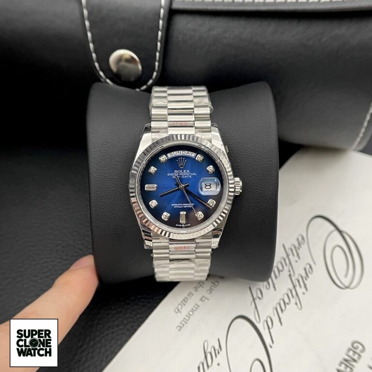 Dong Ho Rolex Day Date Mat Xanh Duong Fake 11 Nha May EW 36mm 4 768x768 1