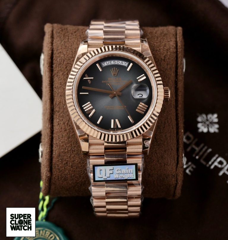 Dong Ho Rolex Nam Rep 11 Day Date Gray Ombre 185 Grams Nha May QF 40mm 2 768x807 2