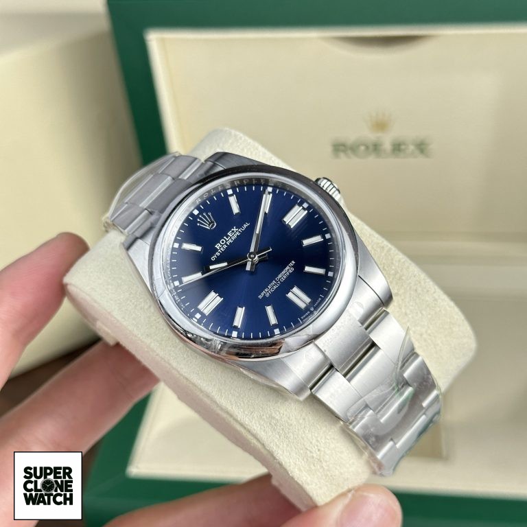 Dong Ho Rolex Replica 11 Oyster Perpetual 124300 Mat Xanh Blue Clean Factory 41mm 4 768x768 1