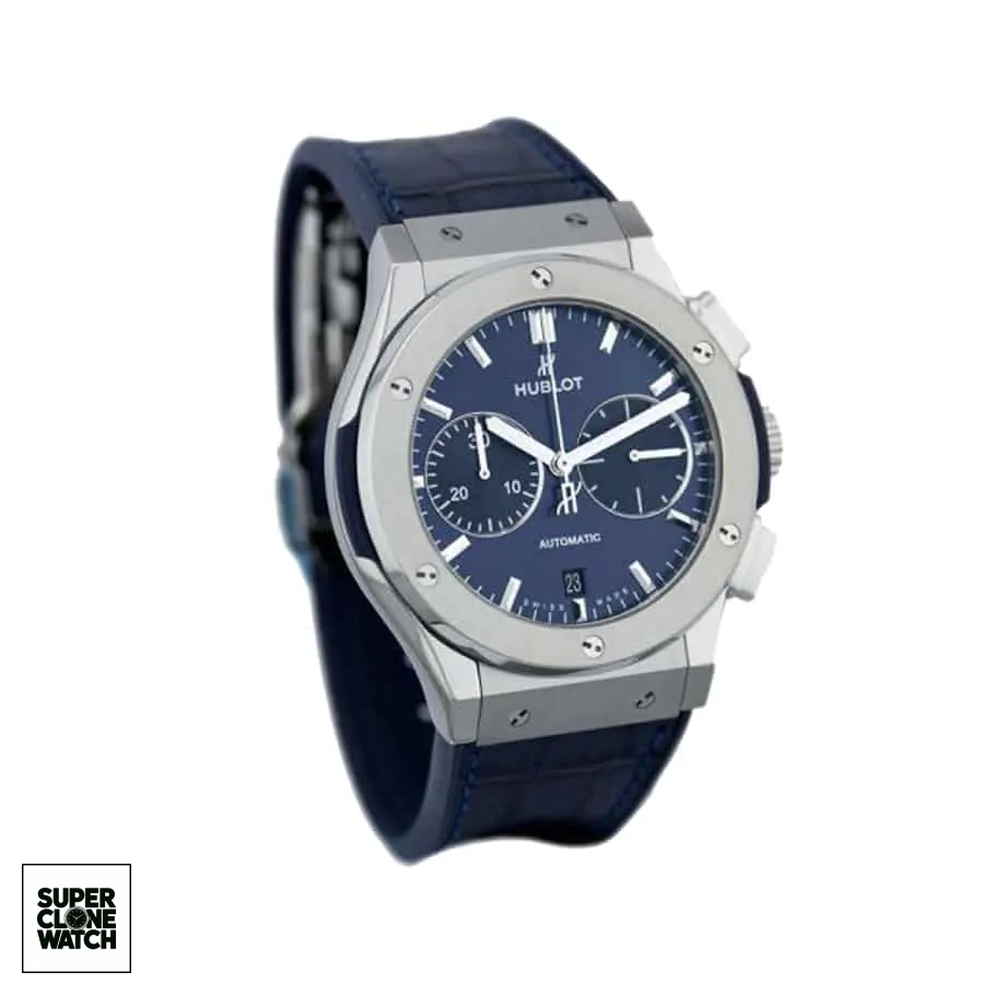 Hublot Classic Fusion Blue Chronograph Titanium 521.NX .7170.LR Replica Left