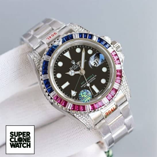 Rolex GMT Master II 116710 Blue Red Gem Set Bezel