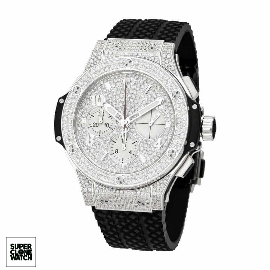 hublot classic fusion chronograph with diamond silver dial replica 1