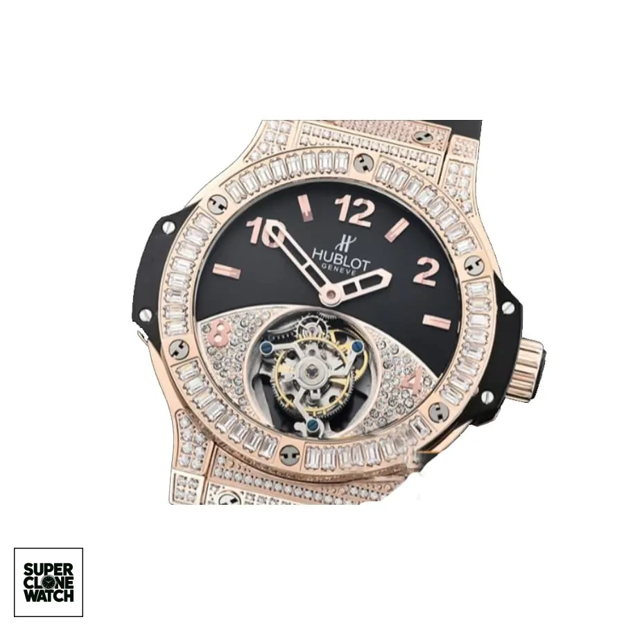 hublot classic fusion tourbillon best edition with diamond black dial replica 1