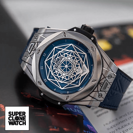 hublot big bang sang bleu titanium blue watch 415.NX .7179.VR .MXM18 side