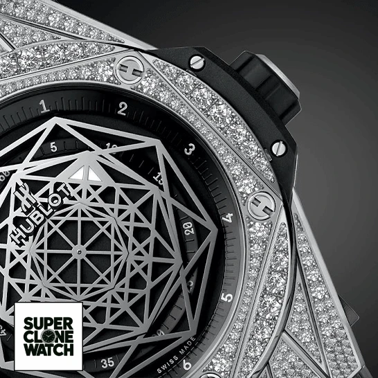 hublot big bang sang bleu titanium pave 415 NX 1112 VR 1704 MXM17 replica front