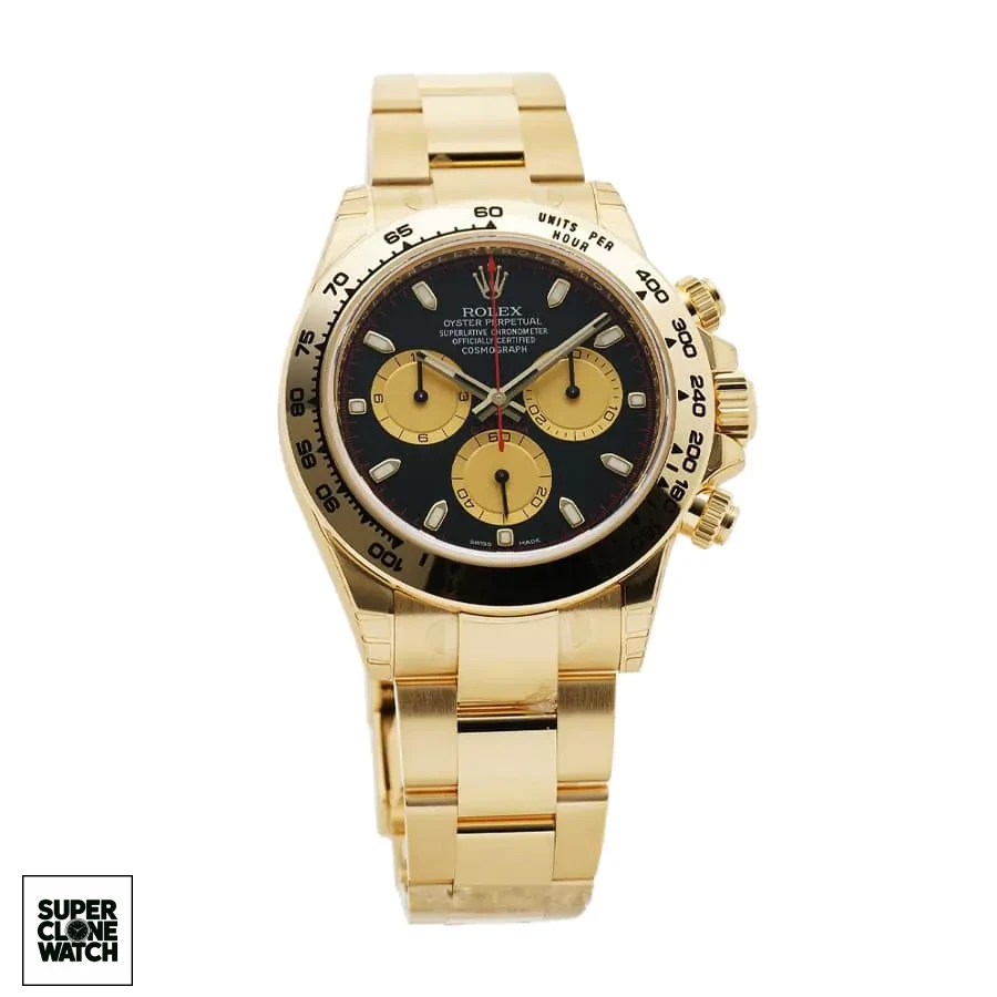 rolex cosmograph daytona yellow gold black dial