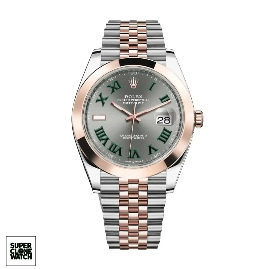 rolex datejust 126301 0016 steel gold automatic grey dial jubilee replica