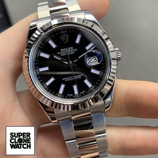 rolex datejust silver replica