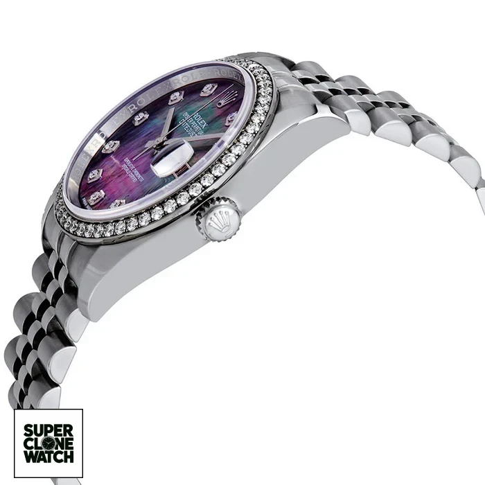 rolex oyster perpetual datejust 36 black mother of pearl dial stainless steel jubilee bracelet automatic men s watch