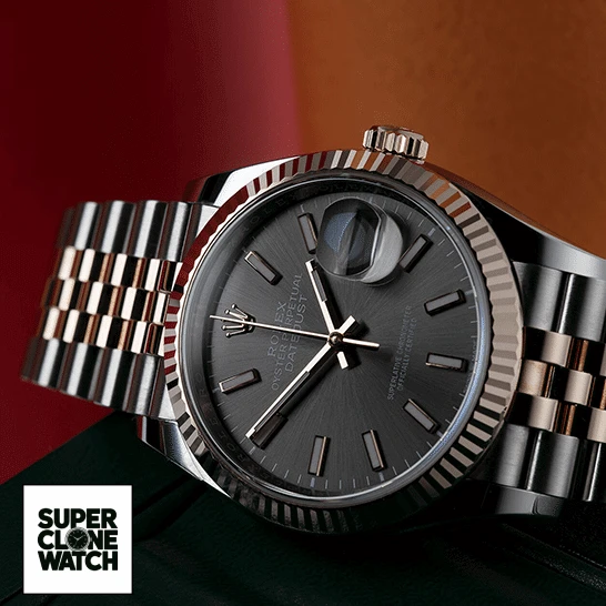 rolex datejust 126231 steel gold automatic grey dial jubilee
