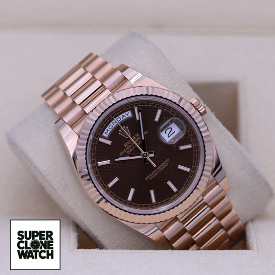 rolex day date 40 228235 kw rose gold chocolate dial man