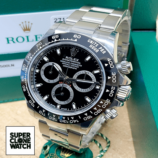 rolex daytona 116500LN stainless steel black dial oyster replica man unitedluxurynet 1
