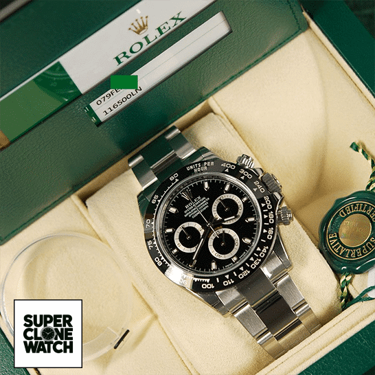 rolex daytona 116500LN stainless steel black dial oyster replica stell unitedluxurynet 1