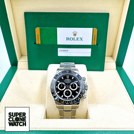 rolex daytona 116500LN stainless steel black dial oyster replica unitedluxurynet 1