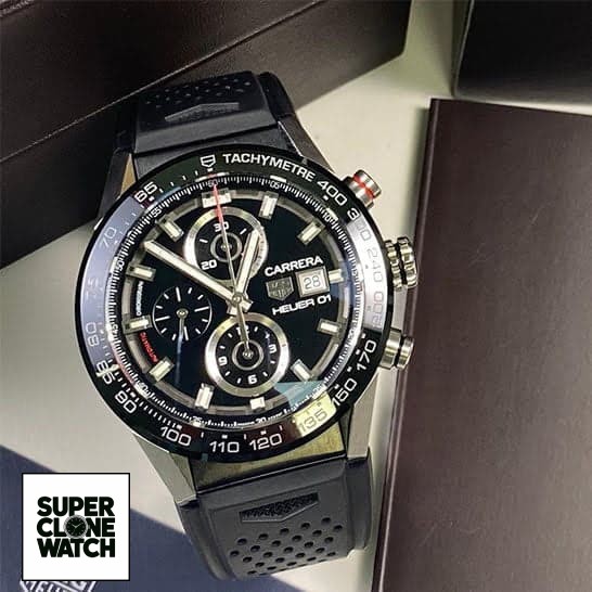 tag carrera black rubber replica1aa