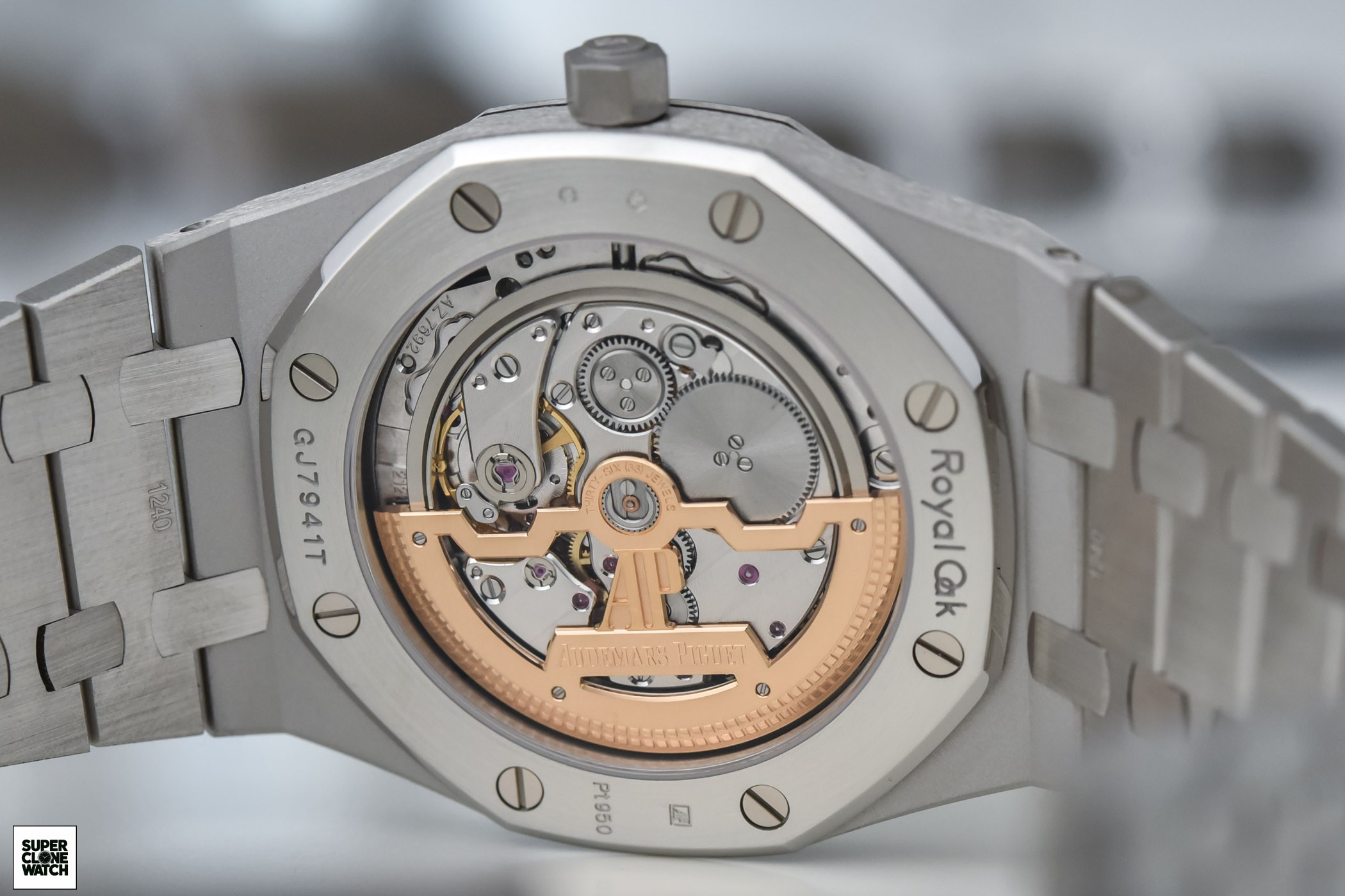 Audemars Piguet Royal Oak Jumbo Extra Thin Platinum Smoked Green Dial 15202PT 2021 review 7