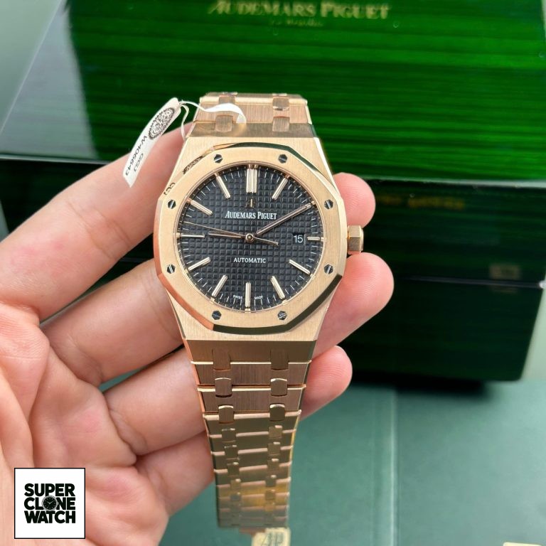 Dong Ho Audemars Piguet Royal Oak 15400 Che Tac Boc Vang That Mat Den ZF 41mm 2 768x768 1