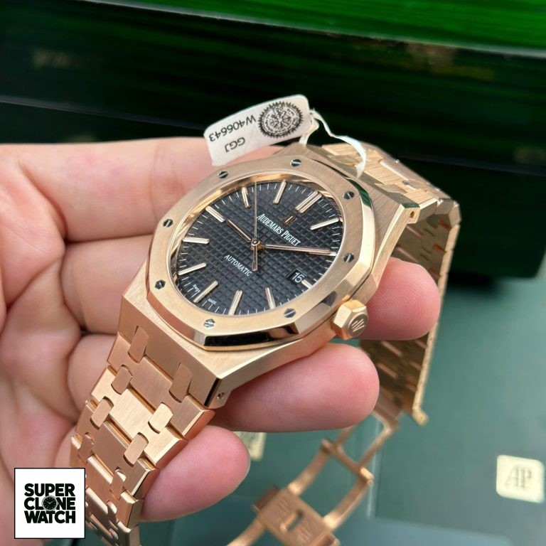 Dong Ho Audemars Piguet Royal Oak 15400 Che Tac Boc Vang That Mat Den ZF 41mm 3 768x768 1