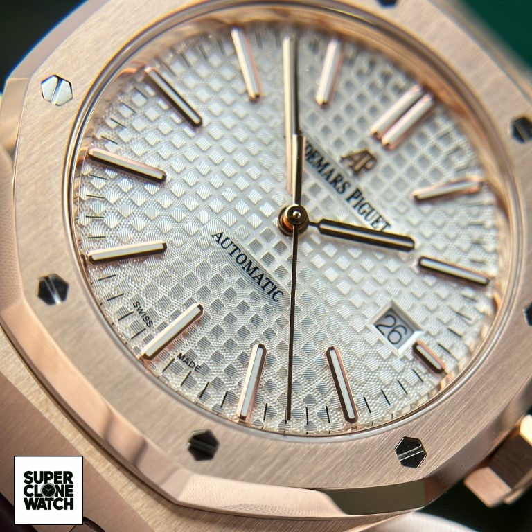 Dong Ho Audemars Piguet Royal Oak 15400 Fake 11 Ma Vang Hong Mat Trang Xuong IP 41mm 3 768x768 1