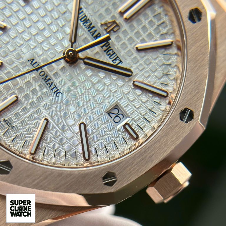Dong Ho Audemars Piguet Royal Oak 15400 Fake 11 Ma Vang Hong Mat Trang Xuong IP 41mm 5 768x768 1