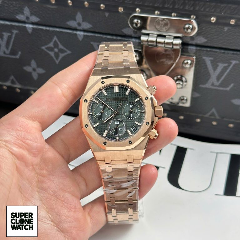 Dong Ho Audemars Piguet Royal Oak 26240 Ma Vang Hong Rep 11 Mat Xanh La Cay APS 41mm 2 768x768 1