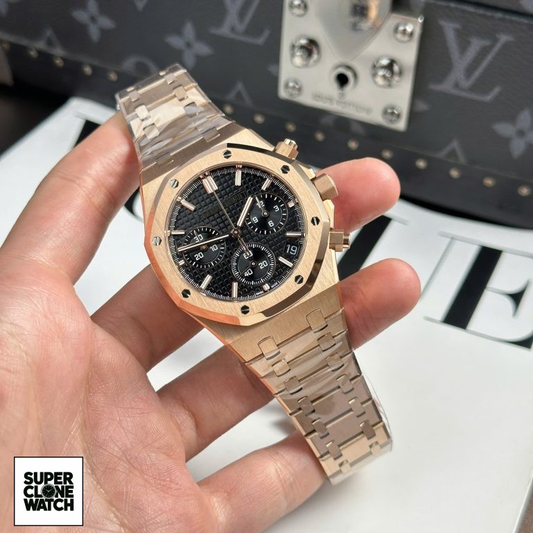 Dong Ho Audemars Piguet Royal Oak 26240 Replica 11 Mau Vang Hong Mat Den APS 41mm 1 768x768 1