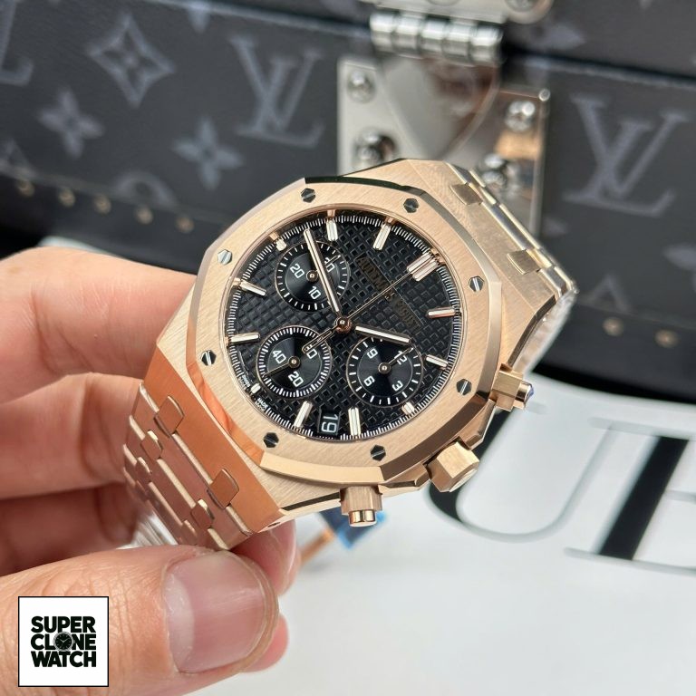 Dong Ho Audemars Piguet Royal Oak 26240 Replica 11 Mau Vang Hong Mat Den APS 41mm 5 768x768 1