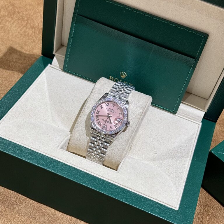 Dong Ho Nu Rolex DateJust Do Kim Cuong Moissanite Mat So Hong 31mm 2 768x768 1