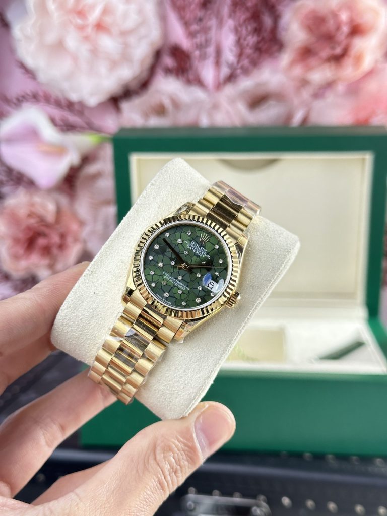 Dong Ho Rolex DateJust 278288 Replica 11 Nu Mat So Hoa Tiet Hoa Xanh Oliu 31mm 2 768x1024 1