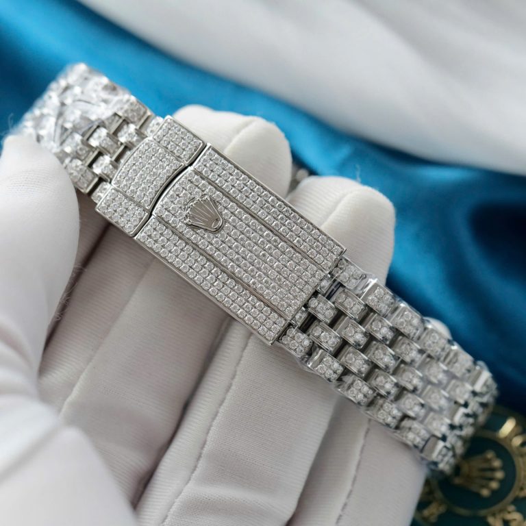 Dong Ho Rolex DateJust Che Tac Hong Ngoc Kim Cuong Moissanite Hong Kong 41mm 1 768x768 2