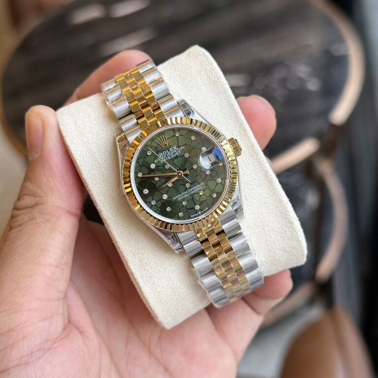 Dong Ho Rolex DateJust Demi Gold Mat So Cay La Xanh 768x768 1