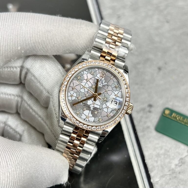 Dong Ho Rolex DateJust Nu Mat Hoa La Dinh Da Replica 31mm 4 768x768 1