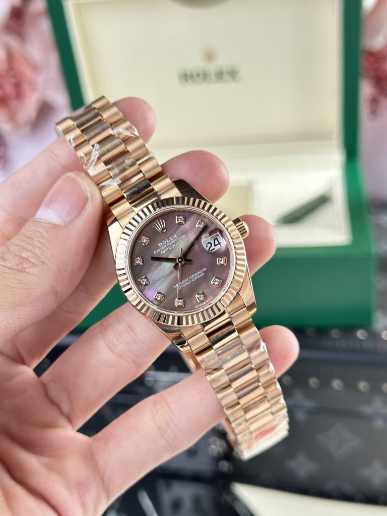 Dong Ho Rolex DateJust Rose Gold 178275 Nu Mat Xa Cu Tim Replica 11 31mm 5 768x1024 1