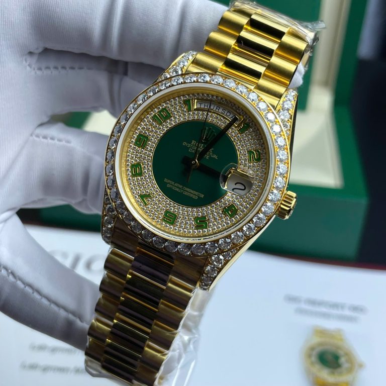 Dong Ho Rolex Day Date Che Tac Boc Vang Dinh Kim Cuong Moissanite Trong Luong 173 Gram 40mm 3 768x768 1
