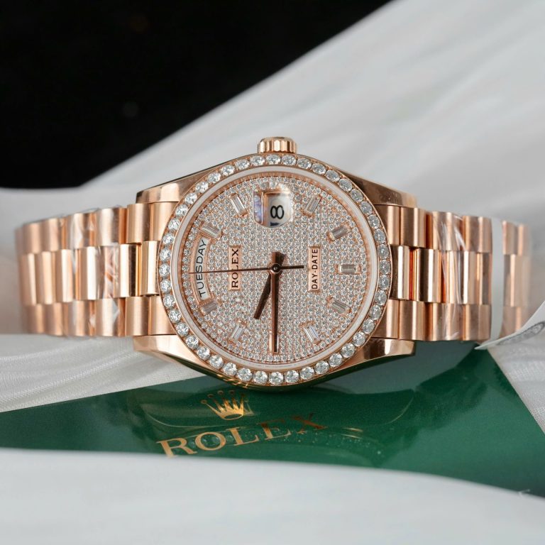 Dong Ho Rolex Day Date Che Tac Boc Vang Hong Dinh Kim Cuong Tong Hop Xuong GM 36mm 10 768x768 1
