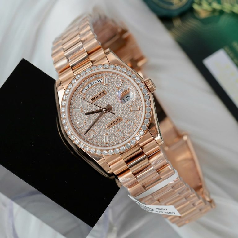 Dong Ho Rolex Day Date Che Tac Boc Vang Hong Dinh Kim Cuong Tong Hop Xuong GM 36mm 9 768x768 1
