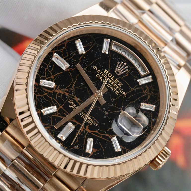 Dong Ho Rolex Day Date Mat Nham Thach Che Tac Boc Vang That Xuong QF 40mm 4 768x768 1