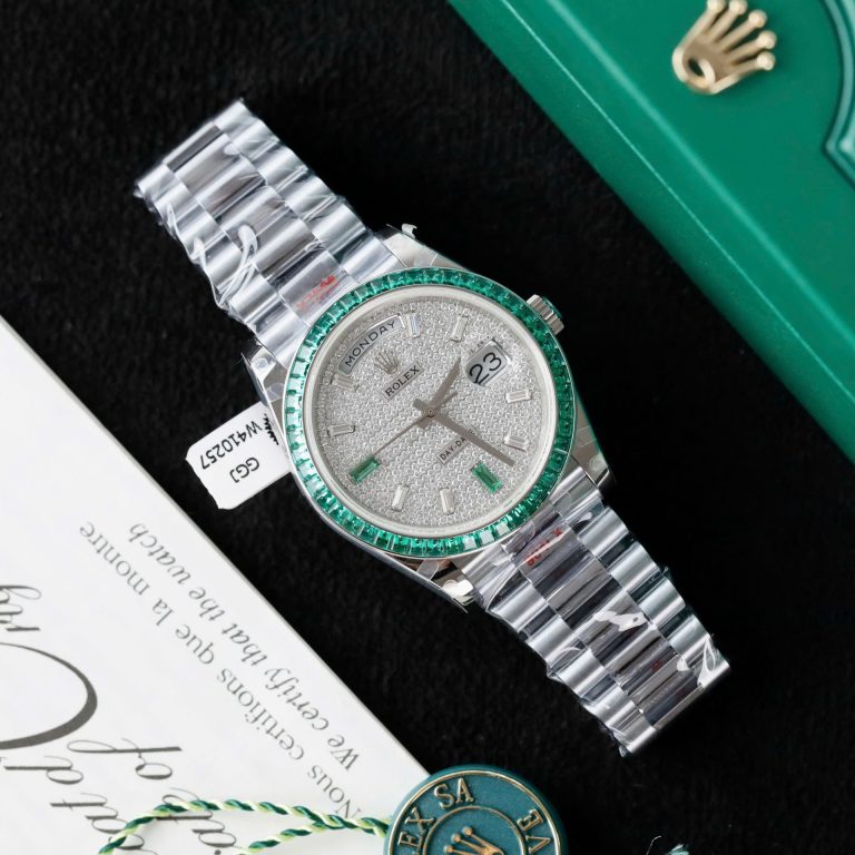 Dong Ho Rolex Day Date Nam Che Tac Dinh Moissanite Sapphire Baguette 40mm 10 768x768 1